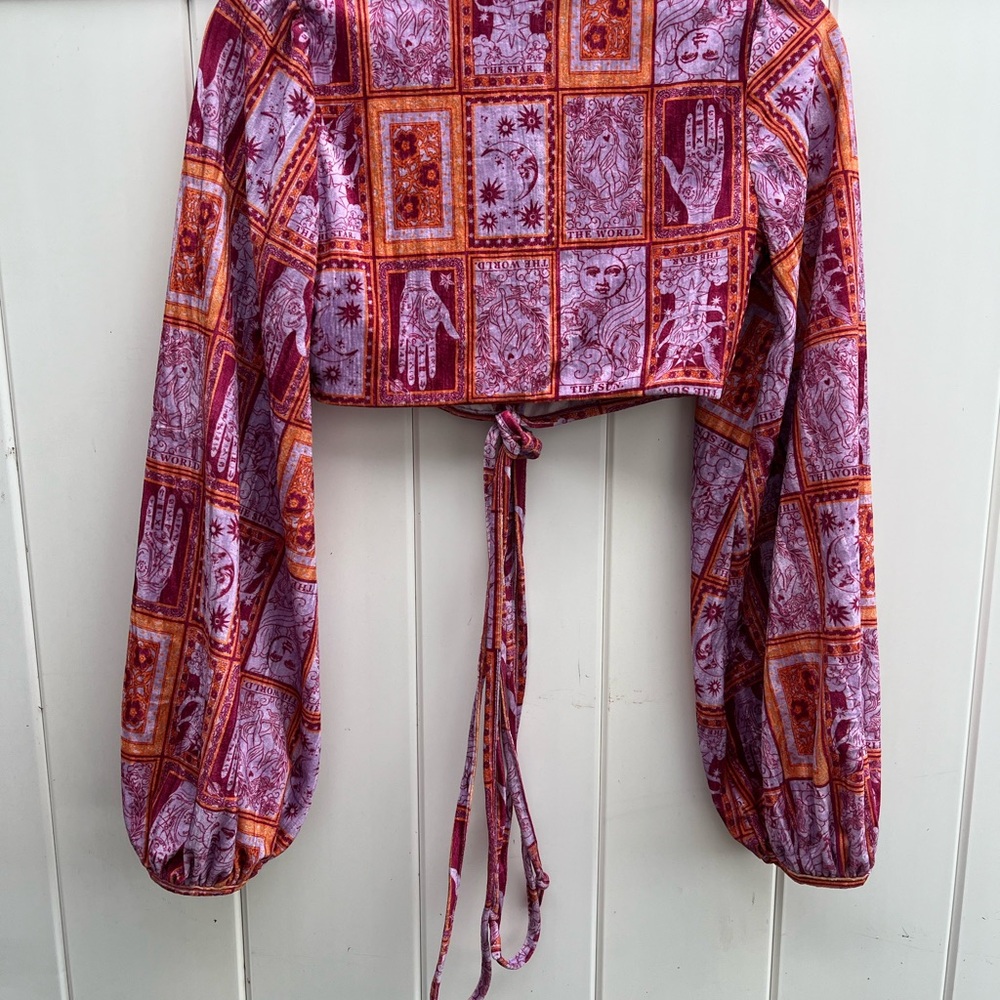 Urban Outfitters Pink and Orange Patterned Top - Picture 4 of 7